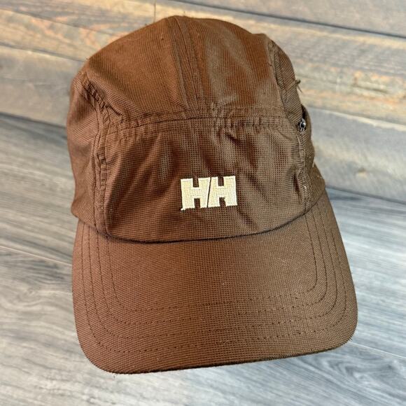Helly Hansen Cap Strapback Ripstop Performance Lightweight Zipper Pocket Brown - Picture 2 of 15
